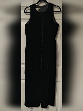 Ann Taylor Sz 14 Classic Black Tank Top Style Zippered Back Sheath Dress